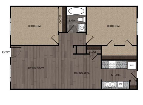 2 bedroom 1 bath at Willow Creek Apartments, Texas
